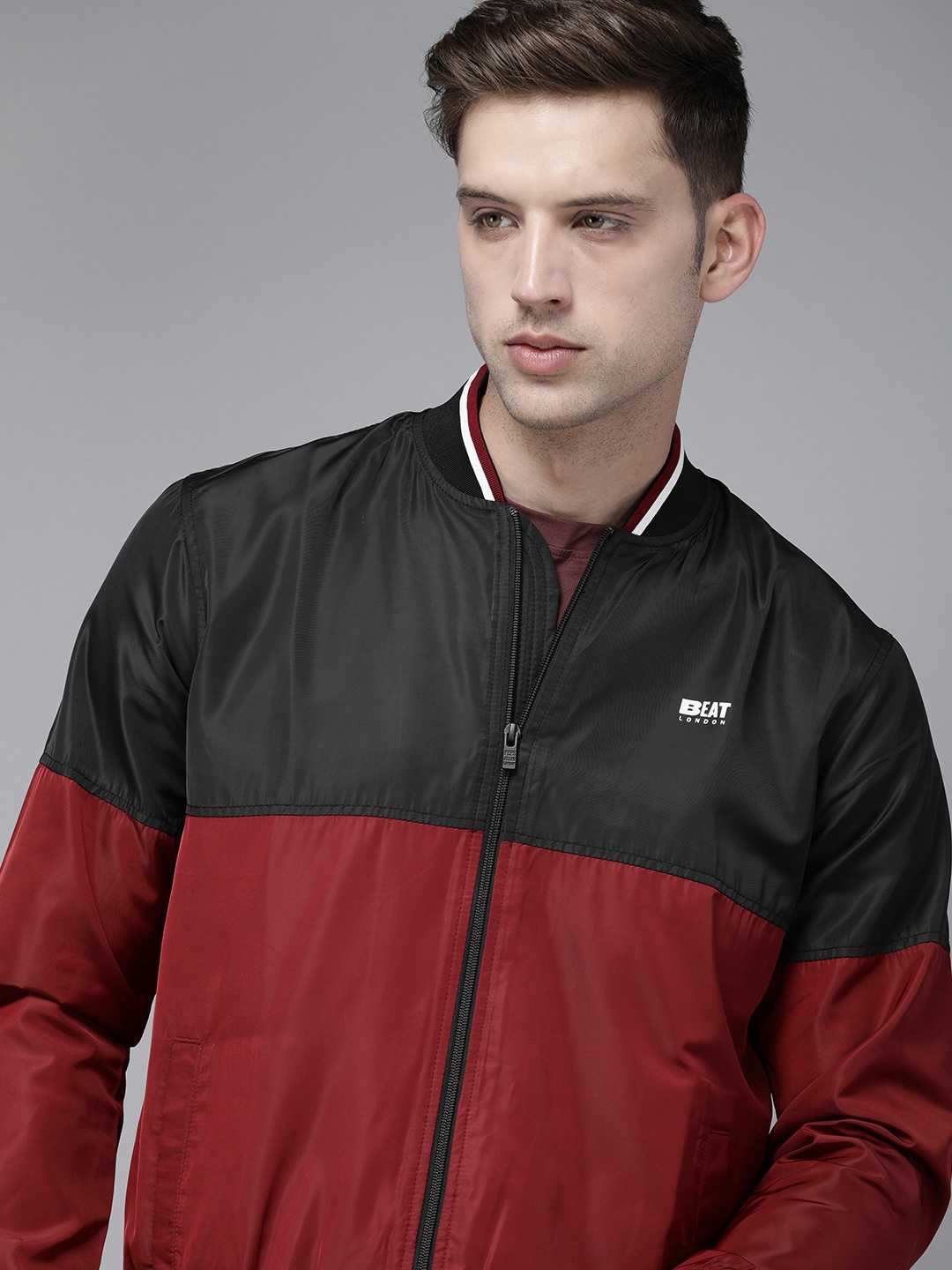 

BEAT LONDON by PEPE JEANS Colourblocked Bomber Jacket, Red