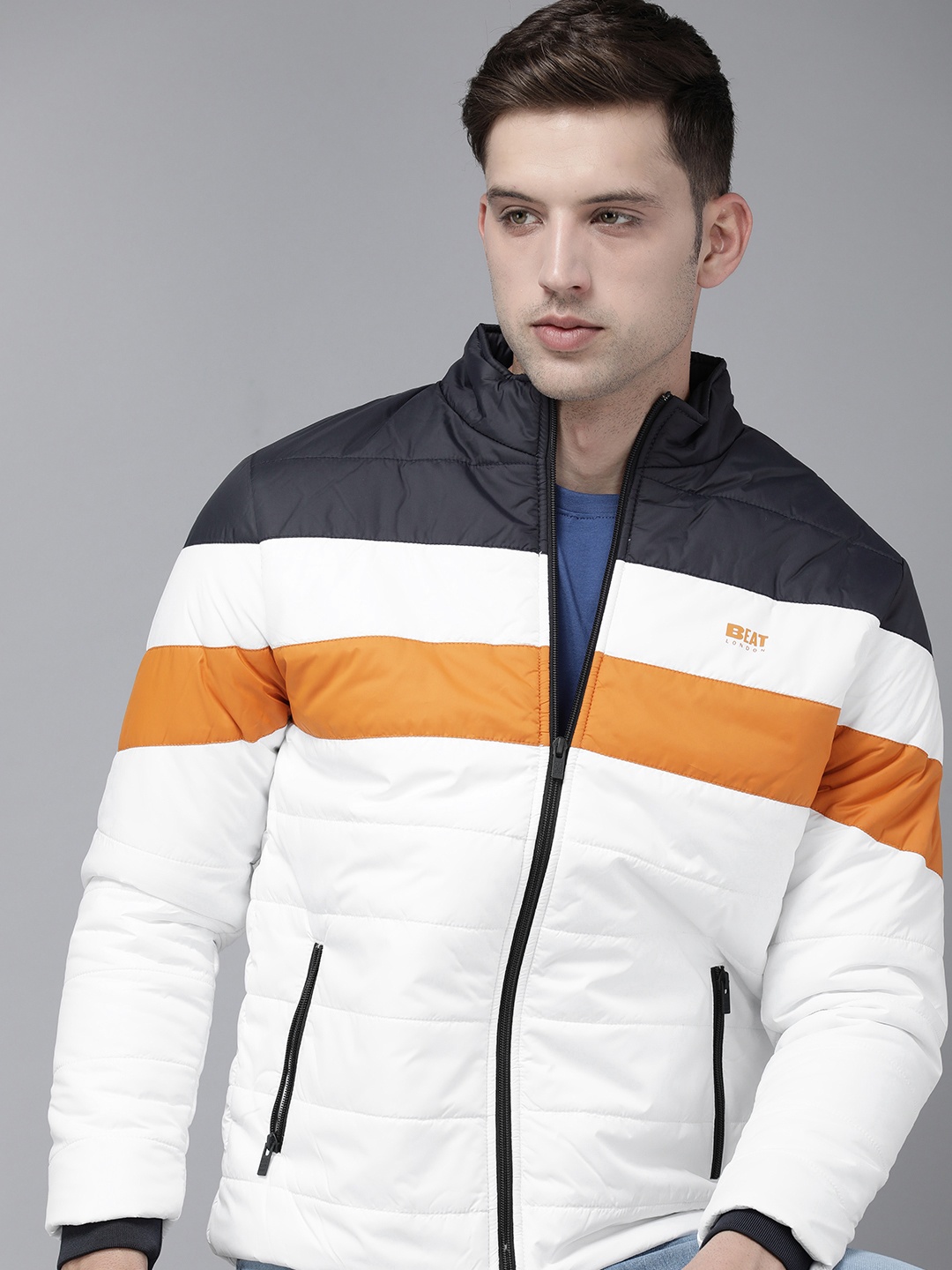 

BEAT LONDON by PEPE JEANS Colourblocked Padded Jacket, White