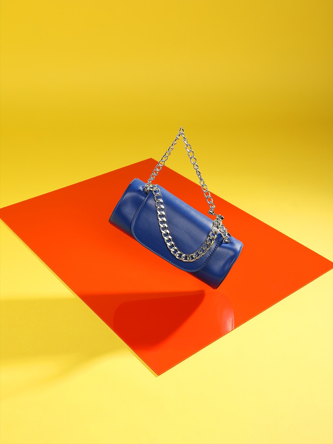 

HAUTE SAUCE by Campus Sutra Blue PU Structured Shoulder Bag