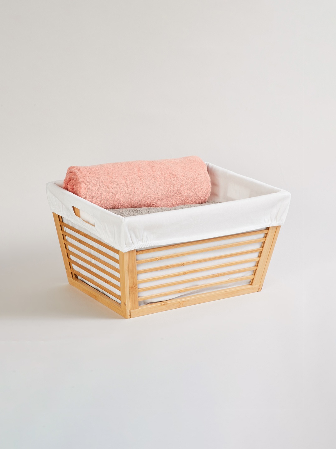 

Home Centre Brown Omnia Brookline Bamboo Laundry Basket