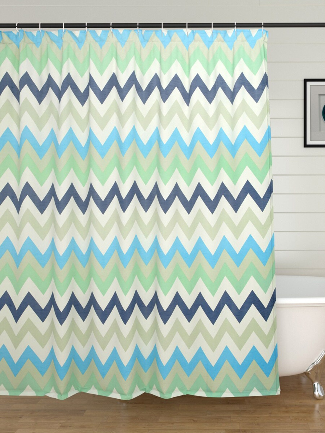 

Home Centre Multicoloured Richmond Printed Ring Rod Shower Curtain, Multi