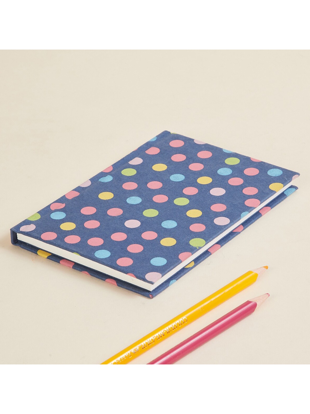 

Home Centre Blue & Pink Polka Dots Printed Note Book