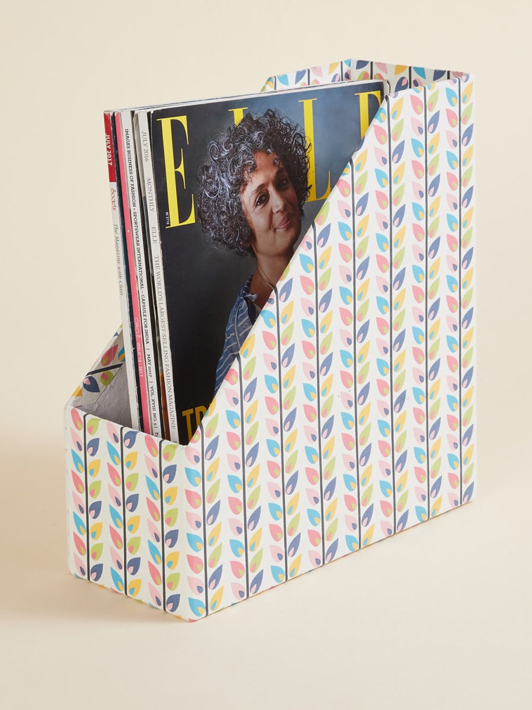 Home Centre Corsica Retroglitz Multi-Coloured Printed Magazine Holder