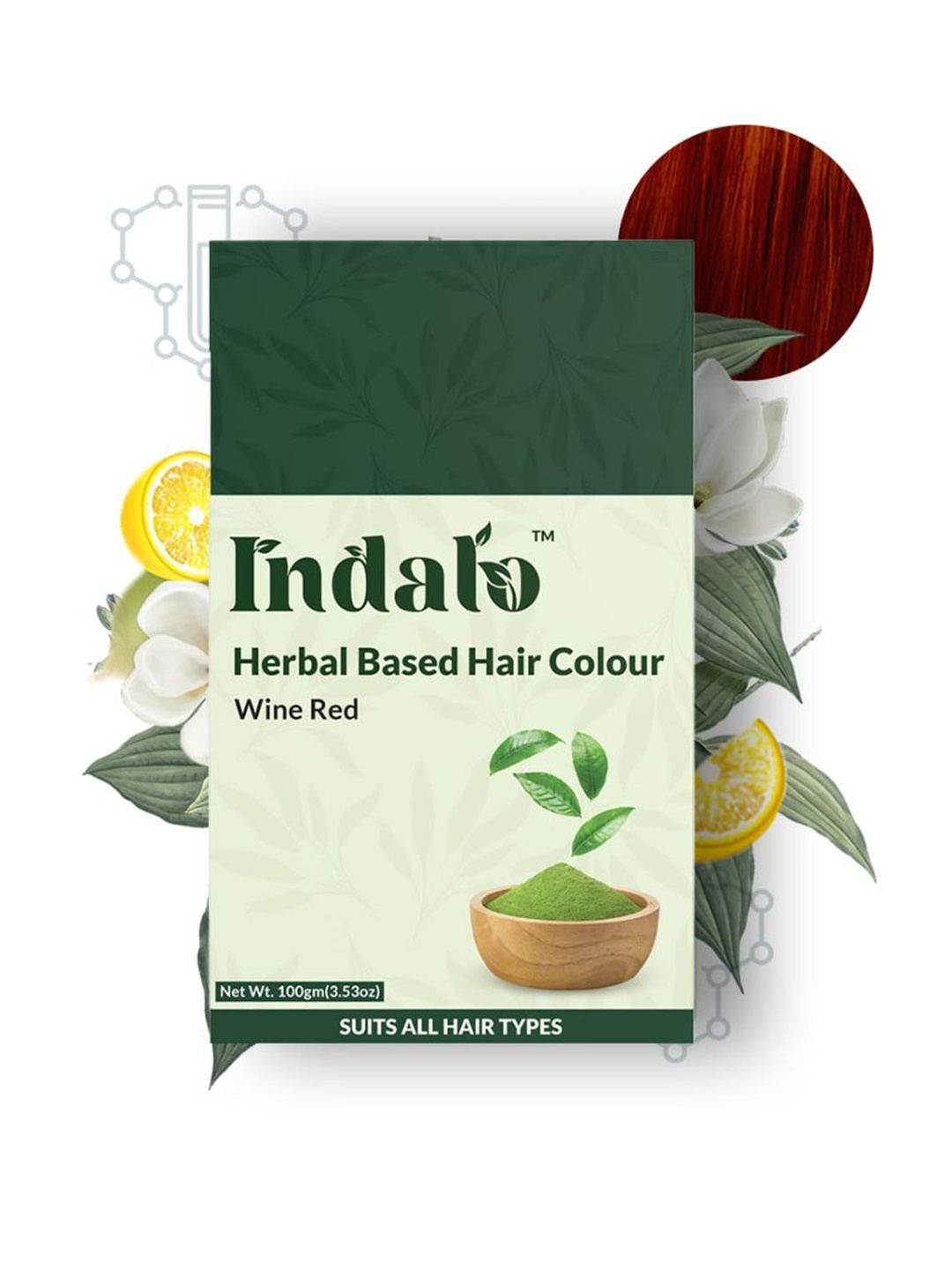 

INDALO Herbal Based No Ammonia Hair Colour with Amla and Brahmi - Wine Red 100g