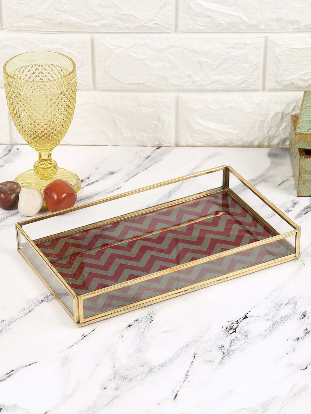 

India Circus by Krsnaa Mehta Grey Rectangle Tray