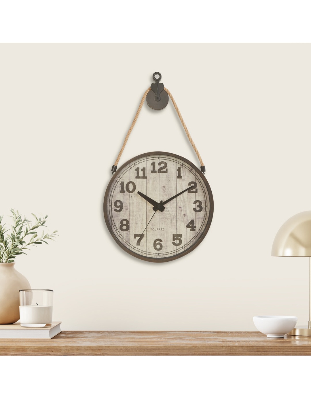 

Home Centre Black & White Printed Wall Clock