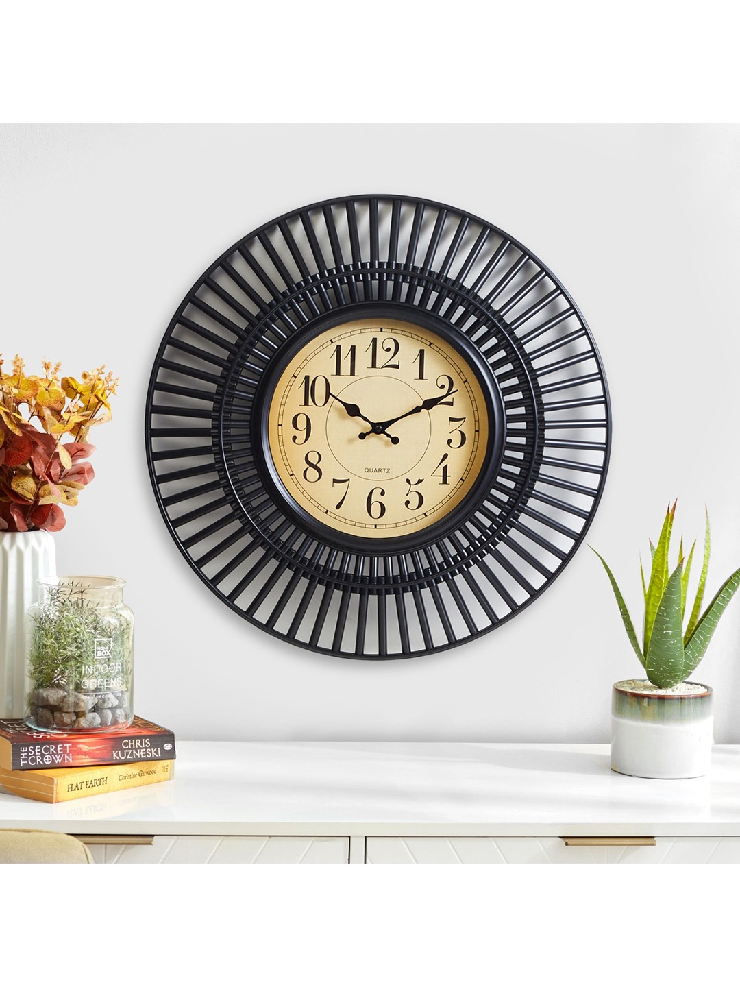 

Home Centre Black & Beige Contemporary Wall Clock 1000011309389