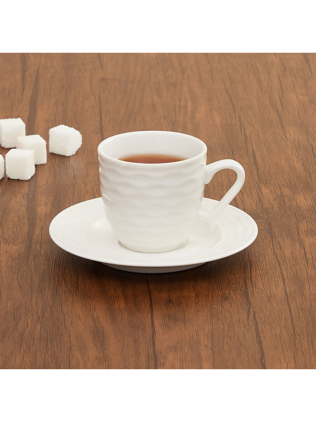 

Home Centre White Dishwasher Safe Porcelain Cup and Saucer 90 ml