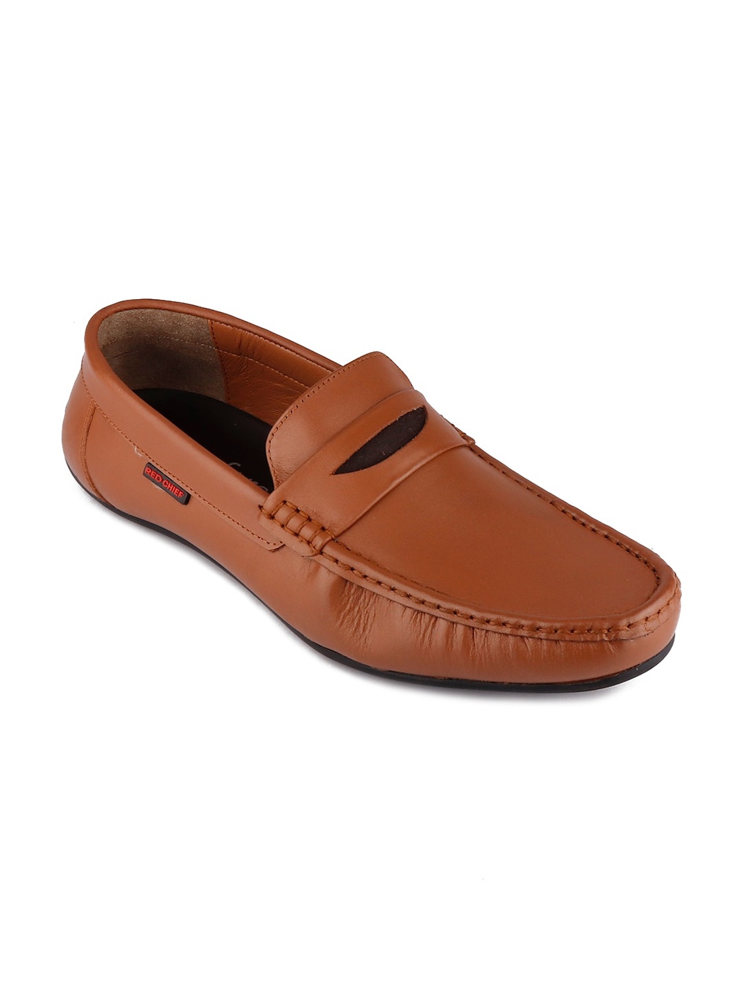 

Red Chief Men Tan Brown Solid Leather Formal Loafers