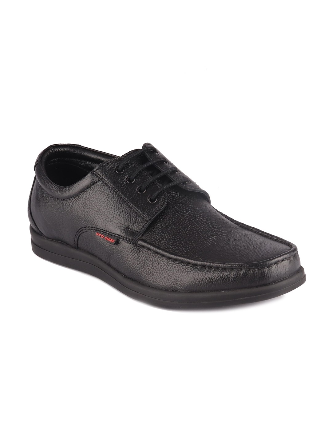 

Red Chief Men Black Solid Leather Formal Derbys