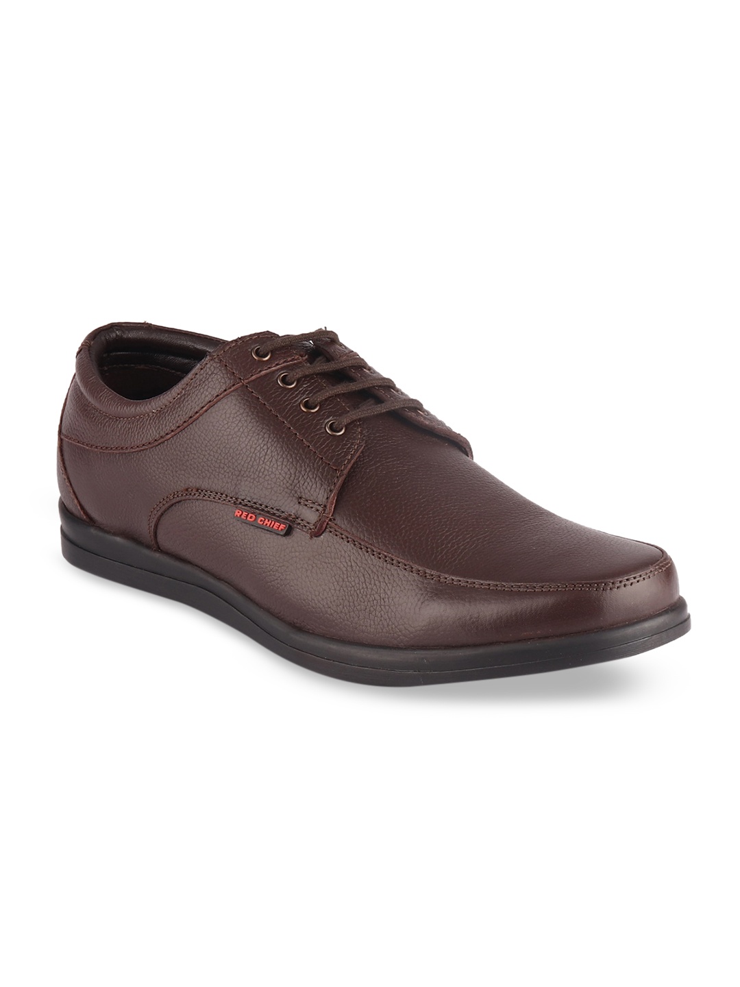 

Red Chief Men Brown Solid Leather Formal Shoes