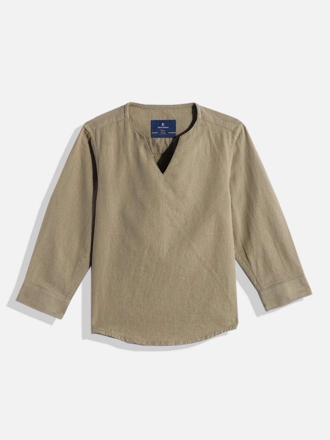 

Bene Kleed Boys Taupe Solid Slim Fit Kurta
