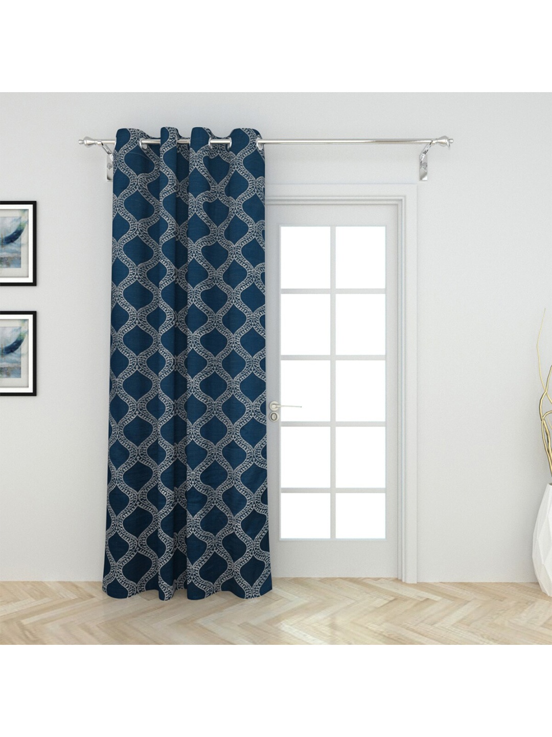 

Home Centre Blue & White Textured Jacquard Door Curtain
