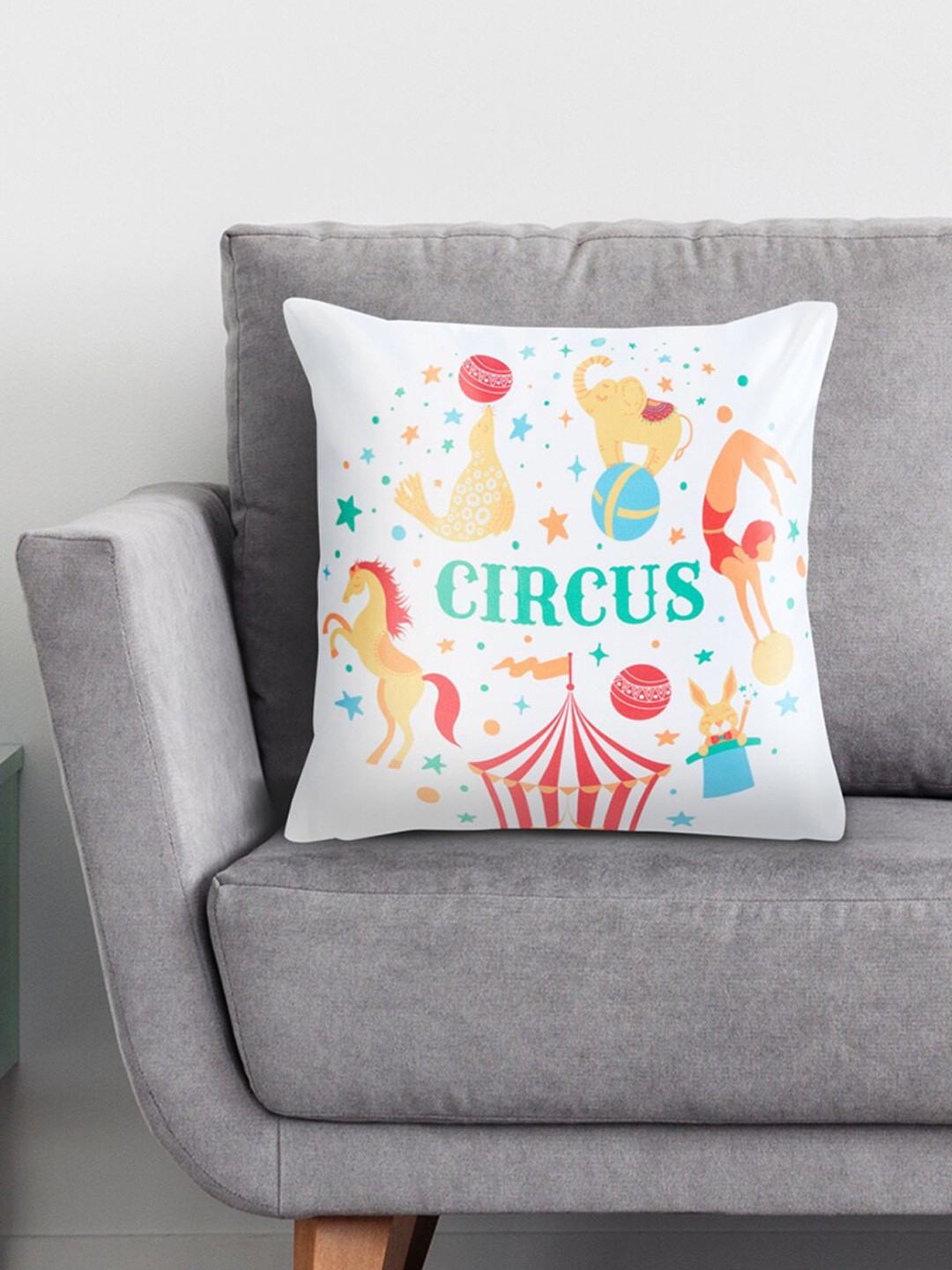 

Home Centre White & Blue Abstract Square Cushion Covers