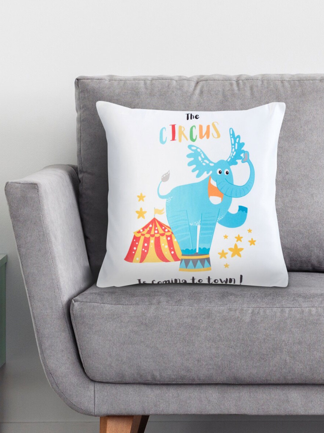 

Home Centre White & Blue Ethnic Motifs Square Cushion Covers-40x40cm