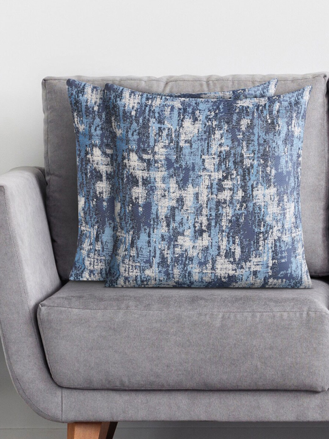 

Home Centre Blue & White Set of 2 Abstract Square Cushion Covers
