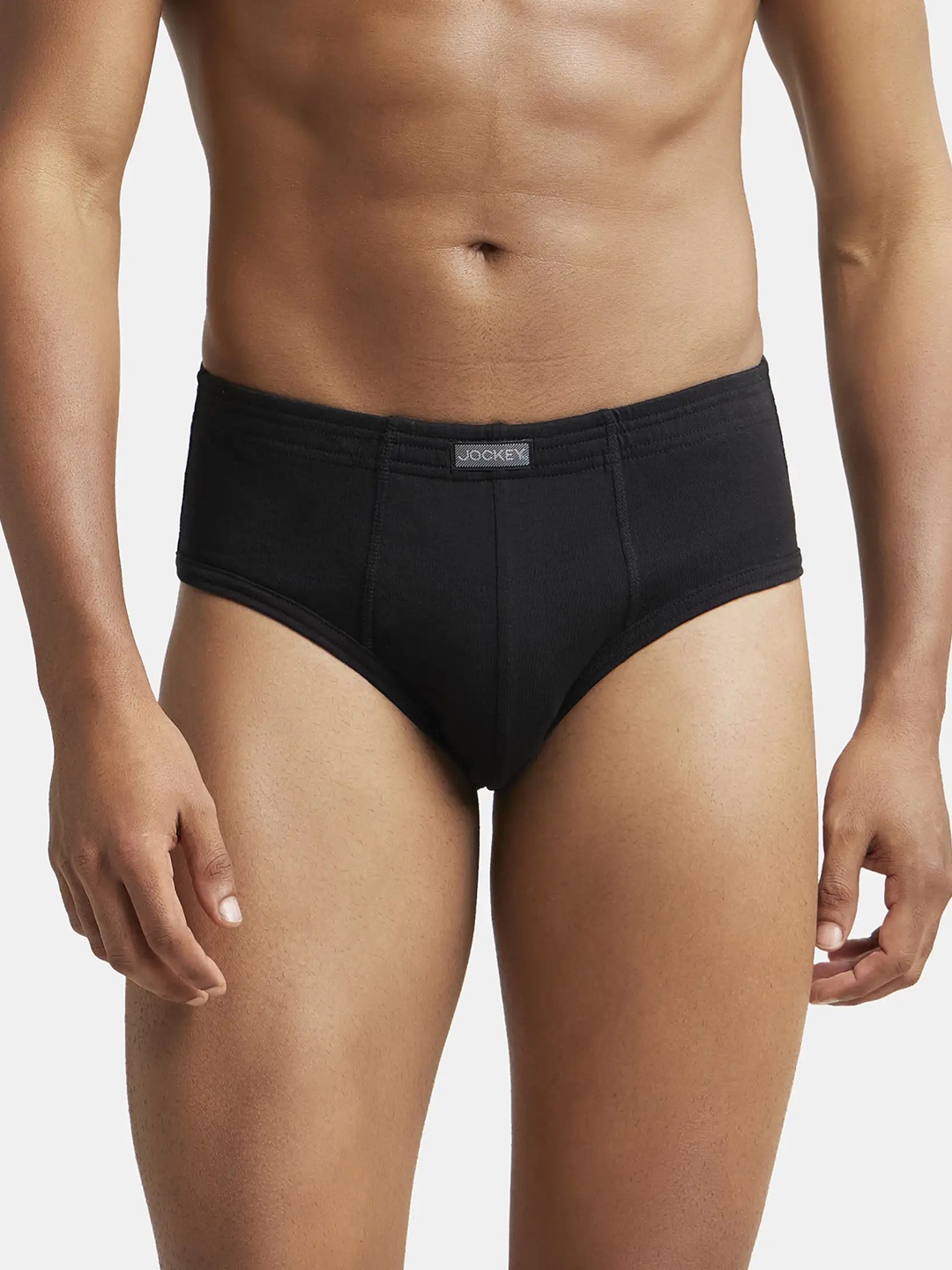 

Jockey Combed Cotton Rib Brief with StayFresh Treatment-1009, Black