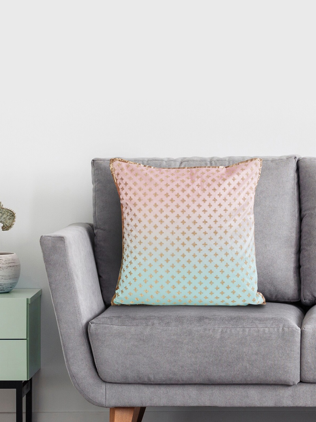 

Home Centre Pink & Green Square Cushion Covers