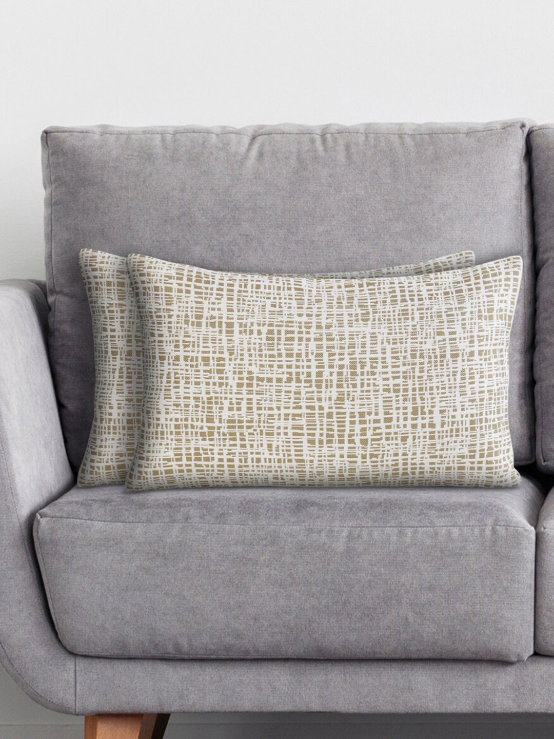 

Home Centre Beige & White Set of 2 Rectangle Cushion Covers
