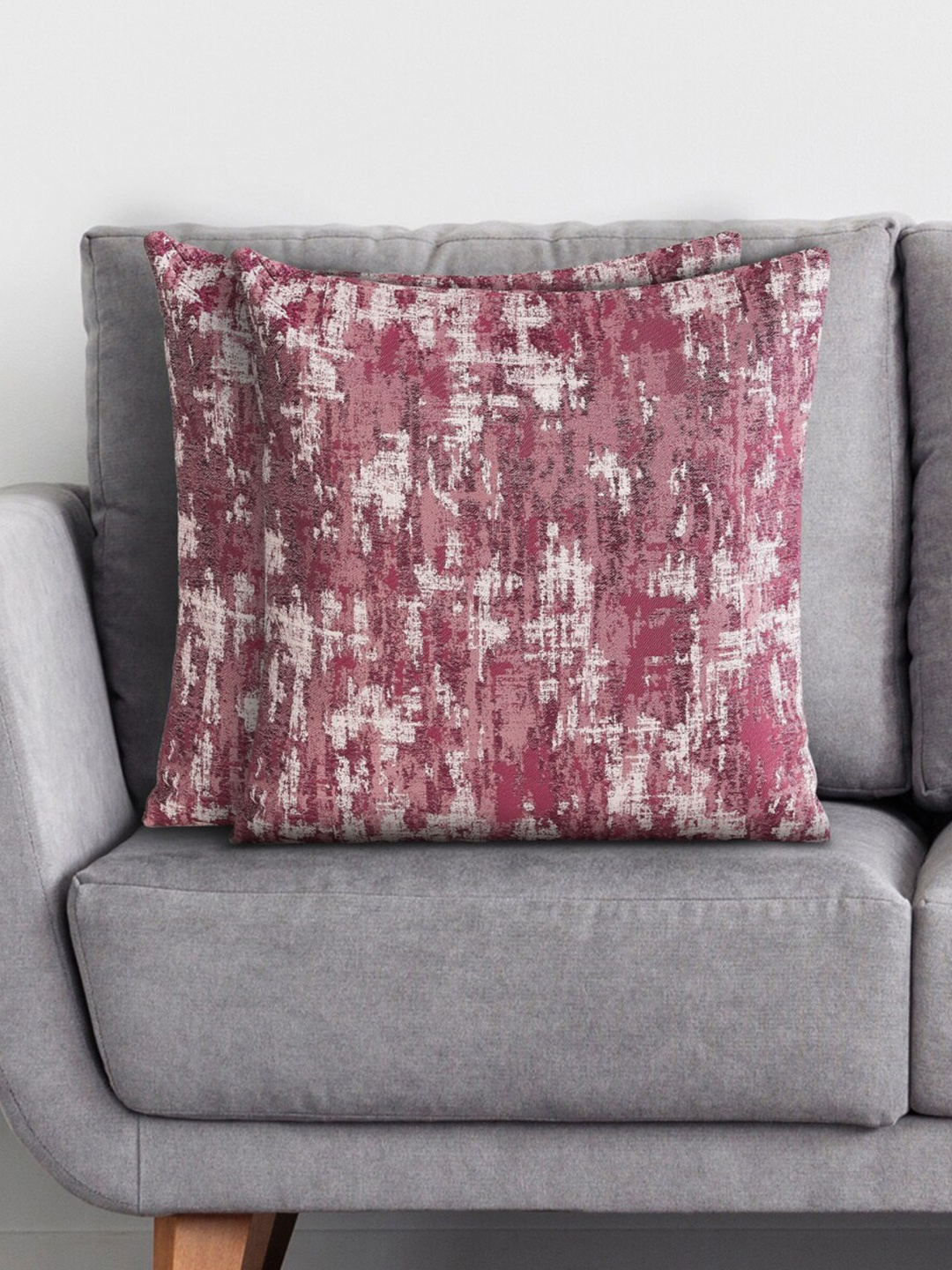 

Home Centre Pink & White Set of 2 Square Cushion Covers