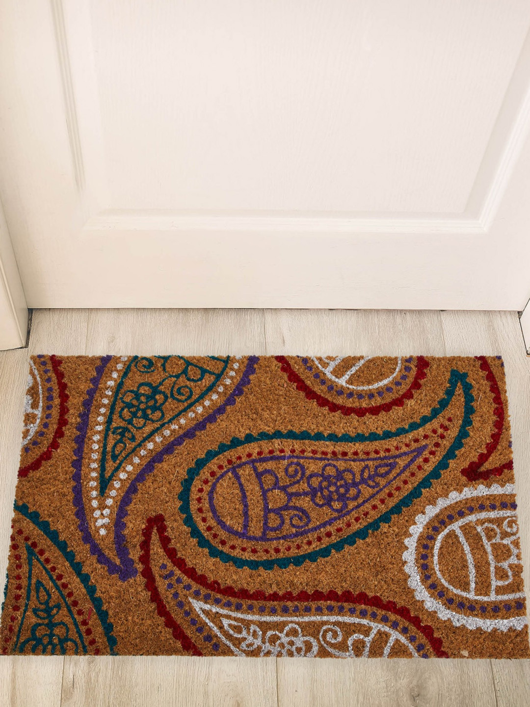 

Home Centre Multicolour Paisley Printed Anti-Skid Doormats, Multi