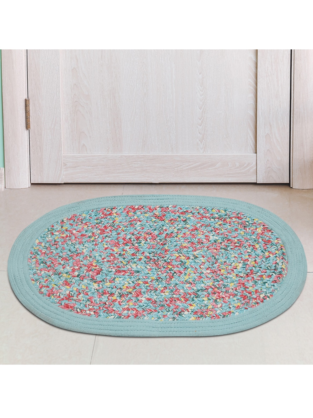 

Home Centre Blue & Pink Corsica Braided Vintage Cotton Doormat