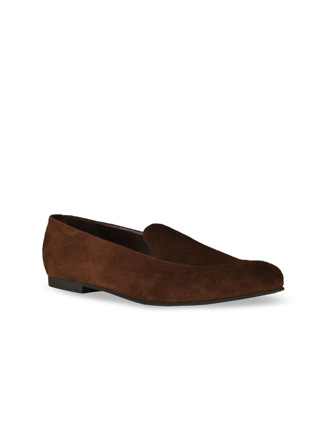 

SKO Women Brown Leather Slip-On Sneakers