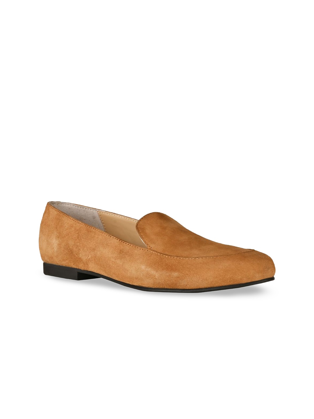 

SKO Women Camel Brown Leather Slip-On Sneakers