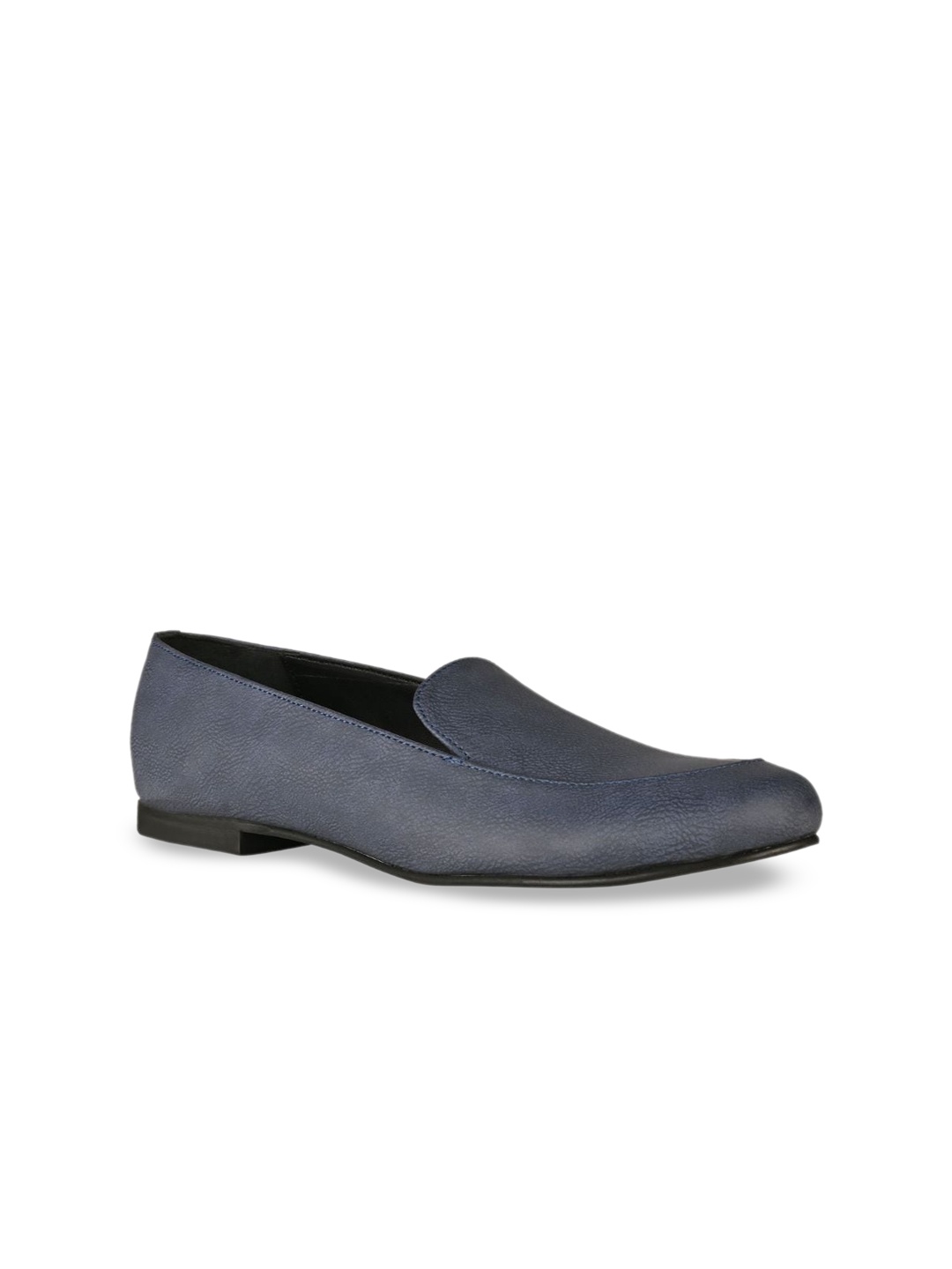 

SKO Women Blue Colourblocked Leather Slip-On Loafers