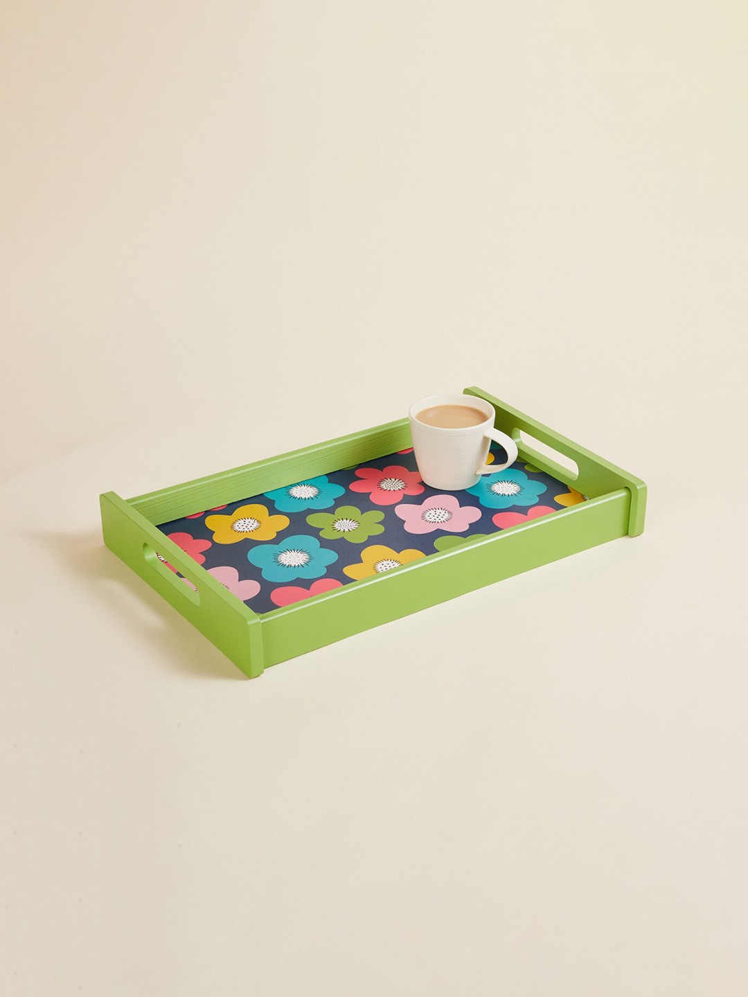 

Home Centre Green Printed Corsica Retroglitz Wooden Serving Tray