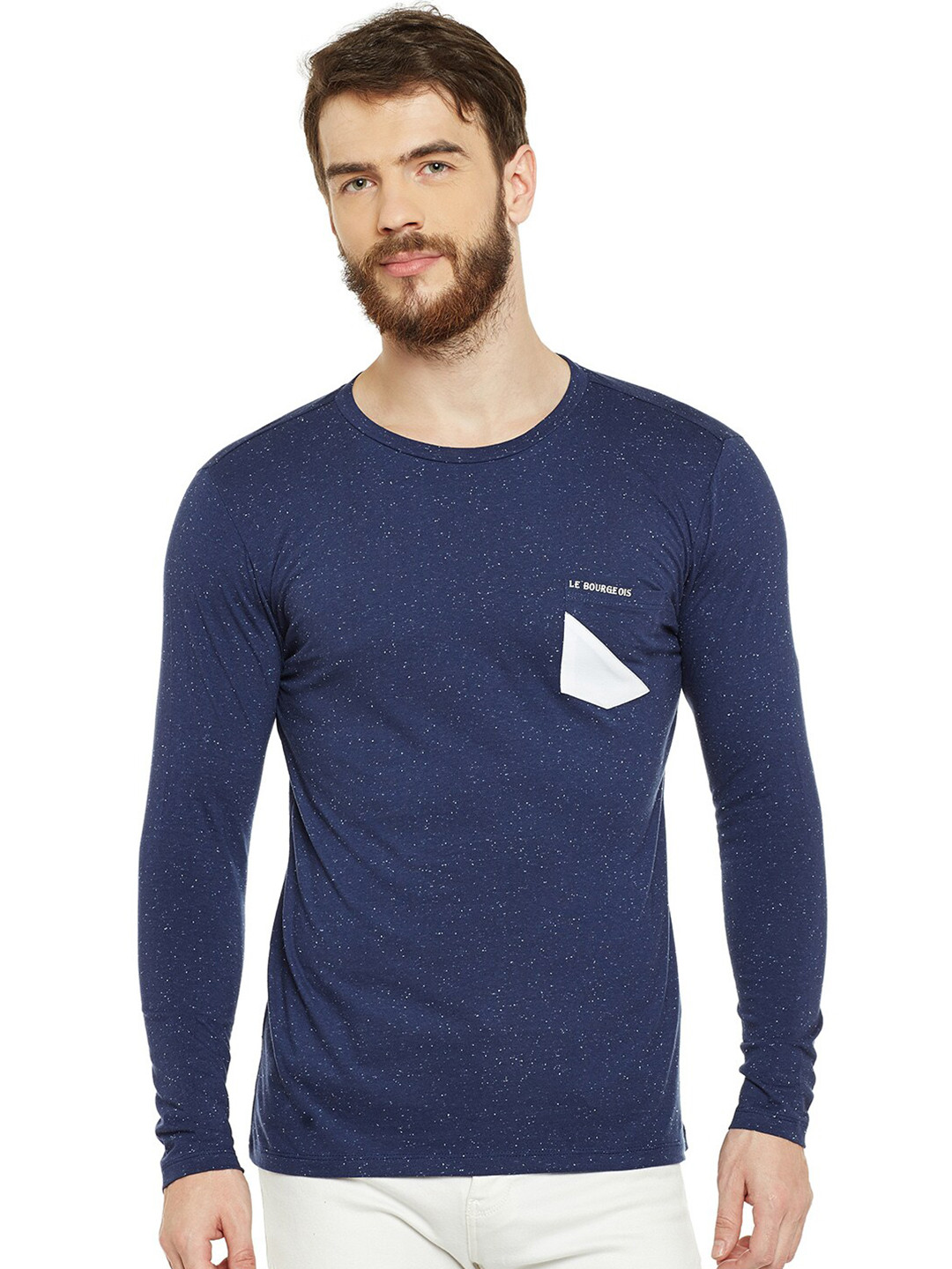 

LE BOURGEOIS Men Navy Blue T-shirt