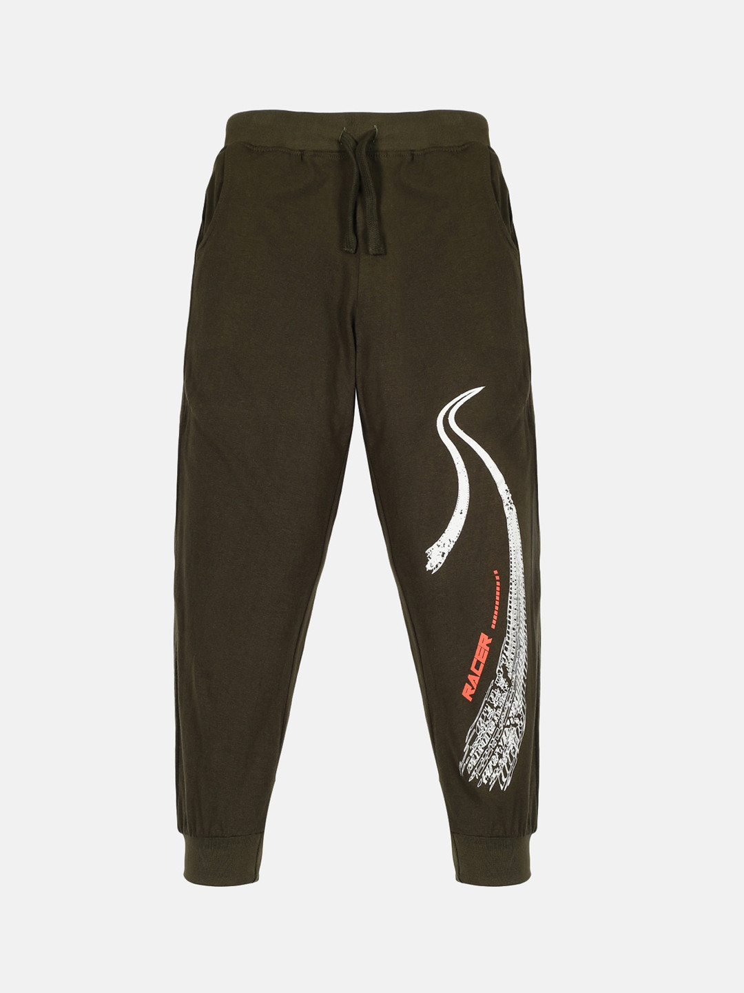 

KiddoPanti Boys Green Solid Pure Cotton Track Pants