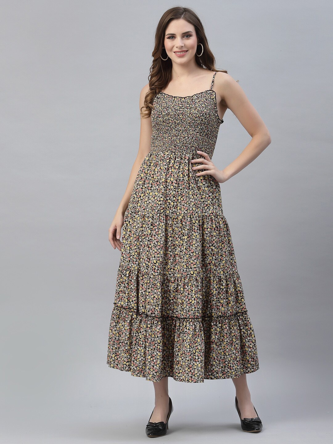 

Strong And Brave Brown Printed Odour Free Maxi Dress