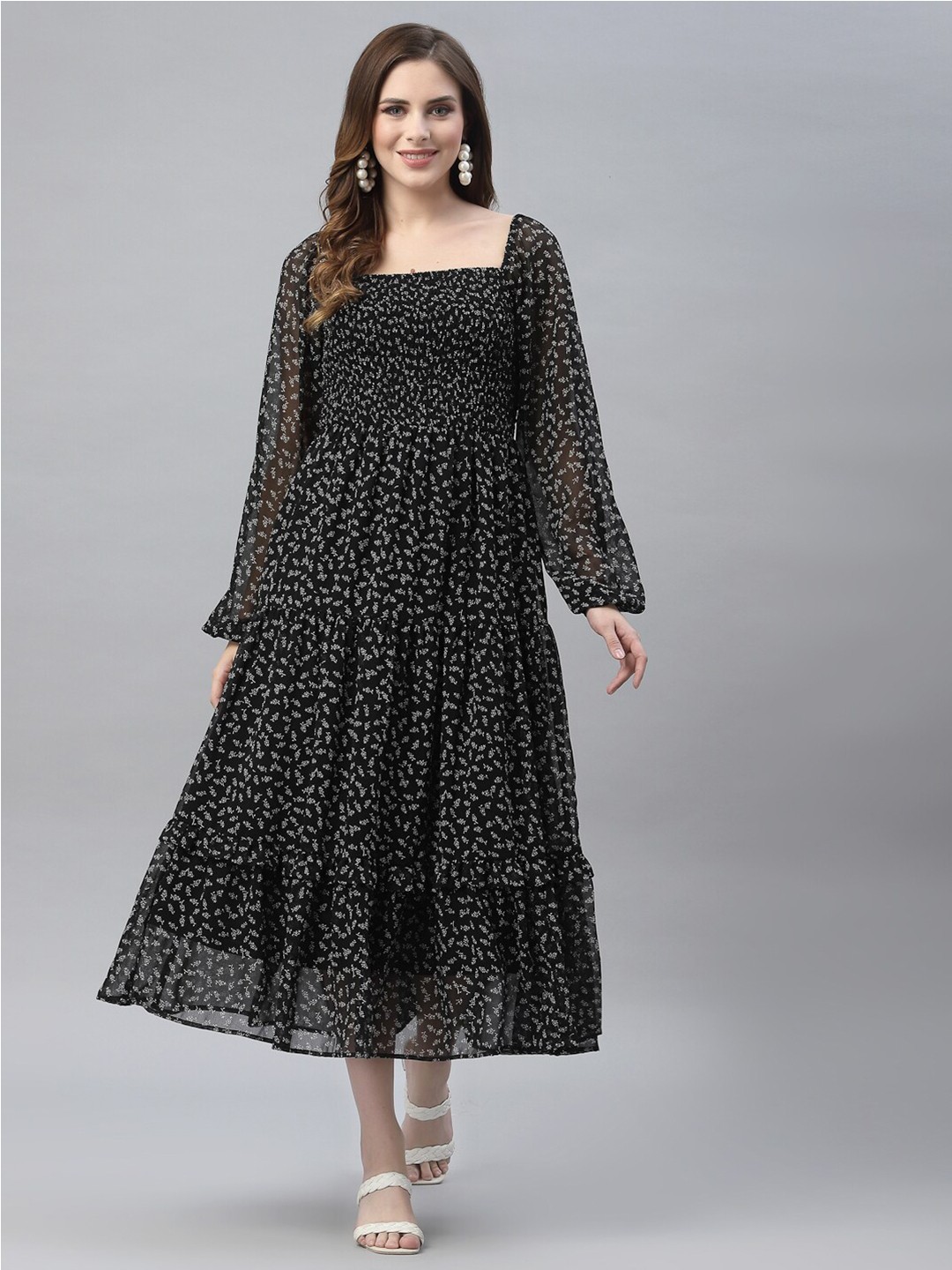 

Strong And Brave Black Odour Free A-Line Midi Dress