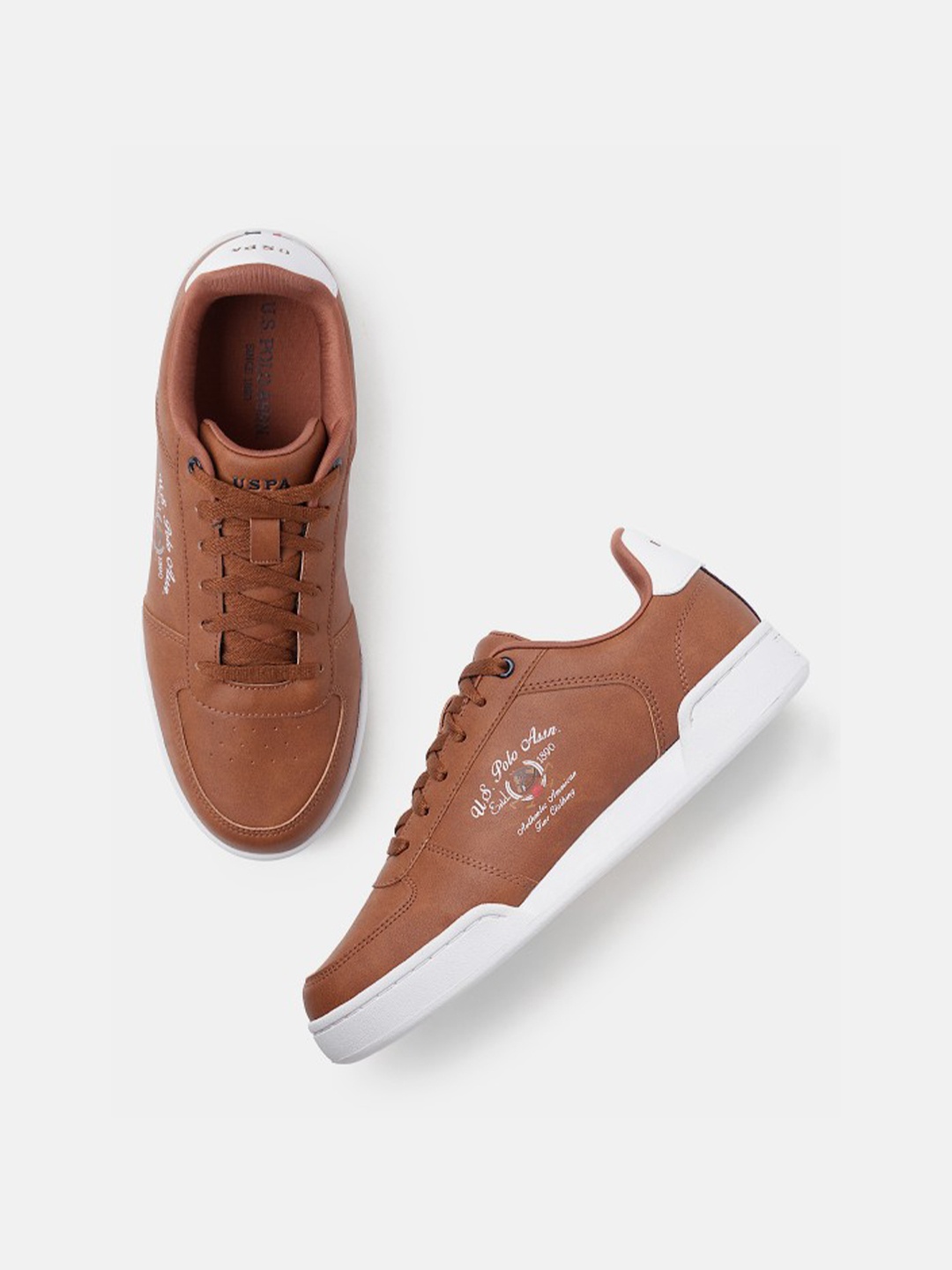 

U S Polo Assn Men Tan Textured PU Sneakers