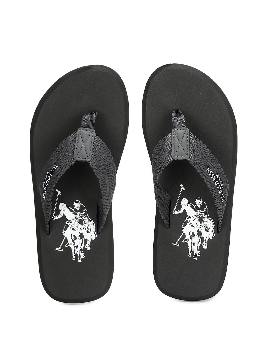 

U S Polo Assn Men Grey & White Printed Thong Flip-Flops