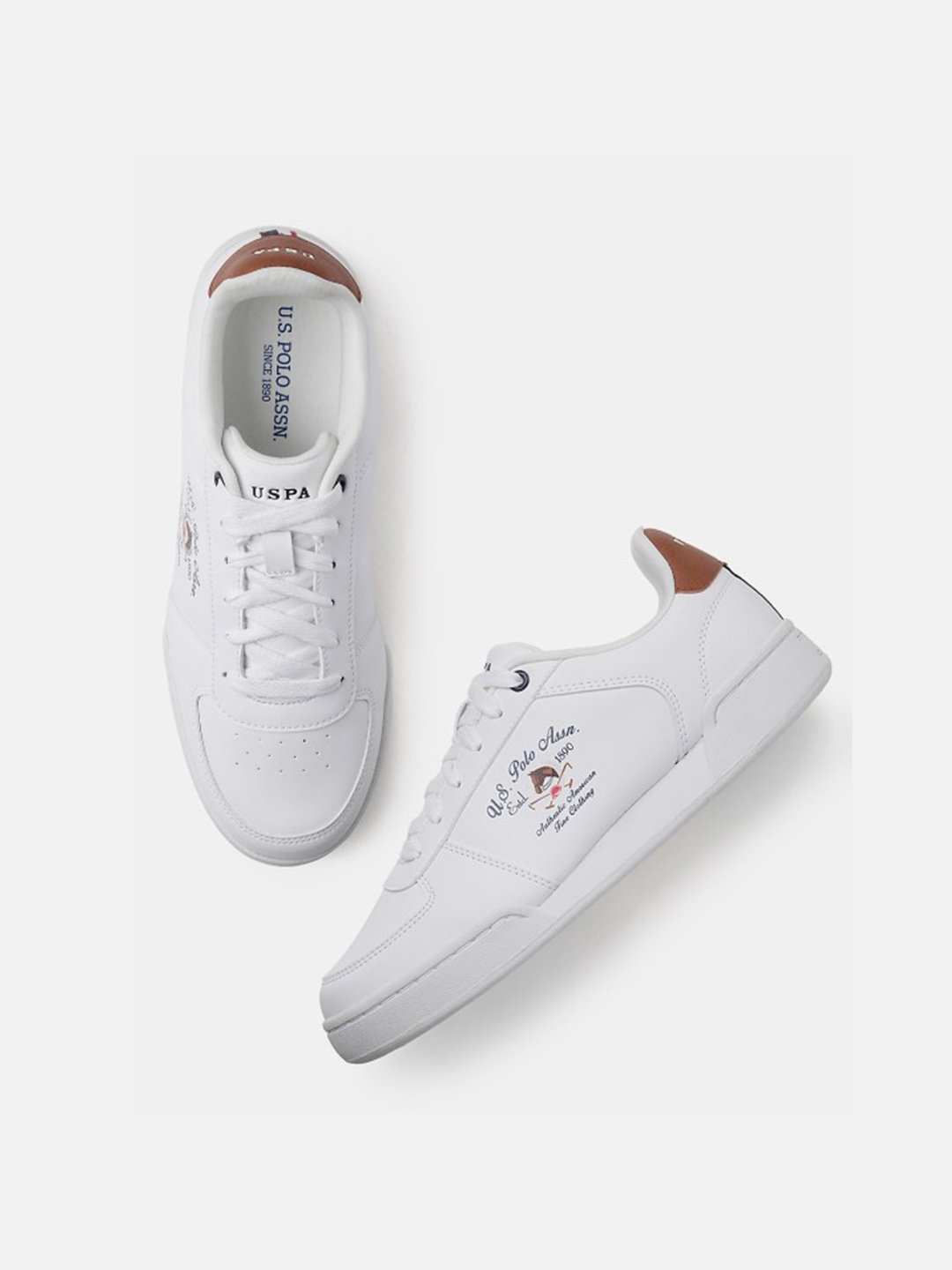 

U S Polo Assn Men Off White PU Sneakers