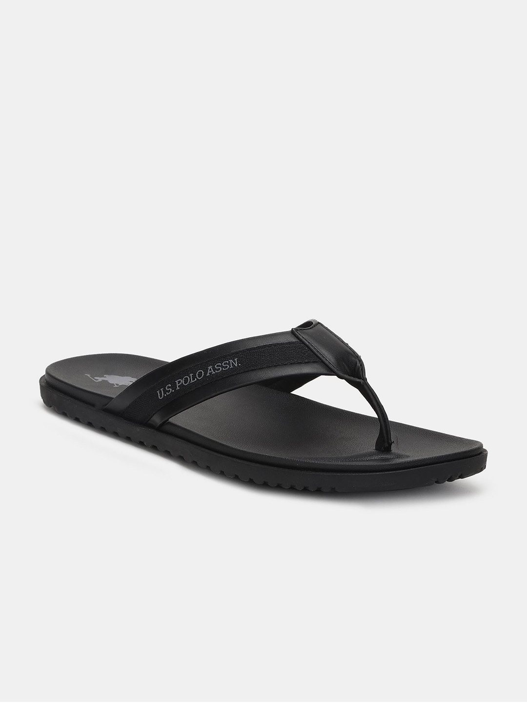 

U.S. Polo Assn. Men Black Solid Thong Flip Flops