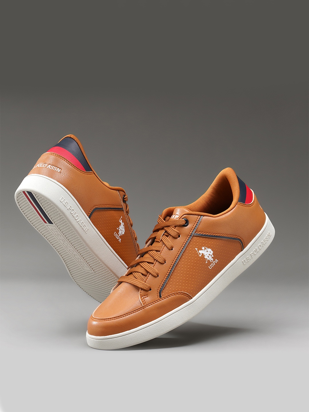 

U S Polo Assn Men Tan PU Sneakers