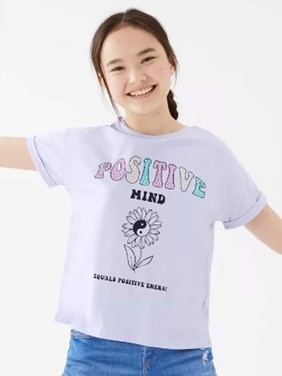 

Marks & Spencer Girls Purple Polo Collar Extended Sleeves T-shirt