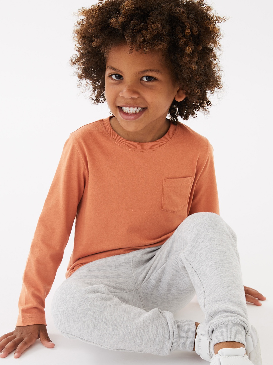 

Marks & Spencer Boys Solid Round Neck T-shirt, Orange