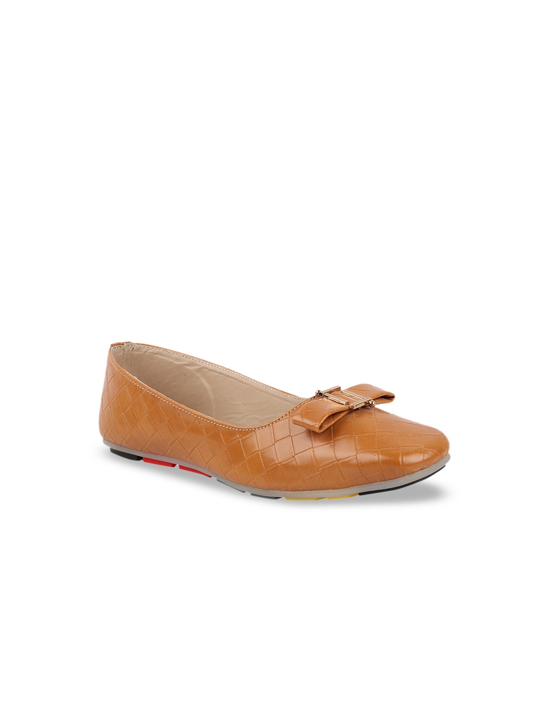 

THE WHITE POLE Women Tan Brown Ballerinas Flats With Bow