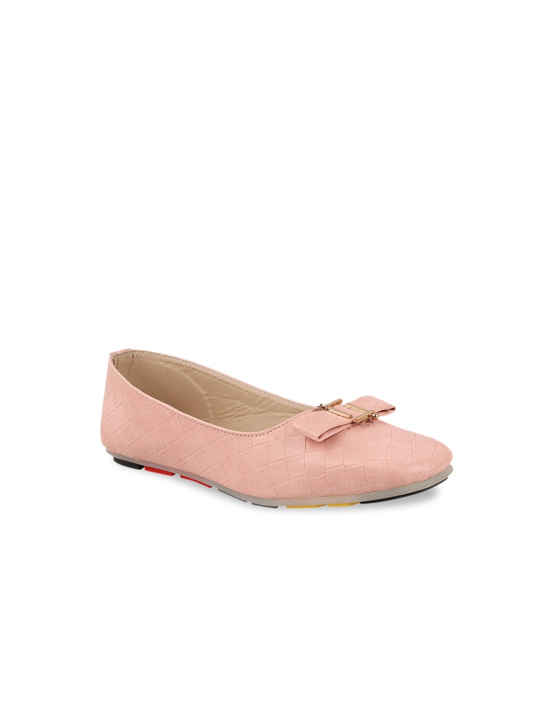 

THE WHITE POLE Women Pink Ethnic Bows Bellies Flats