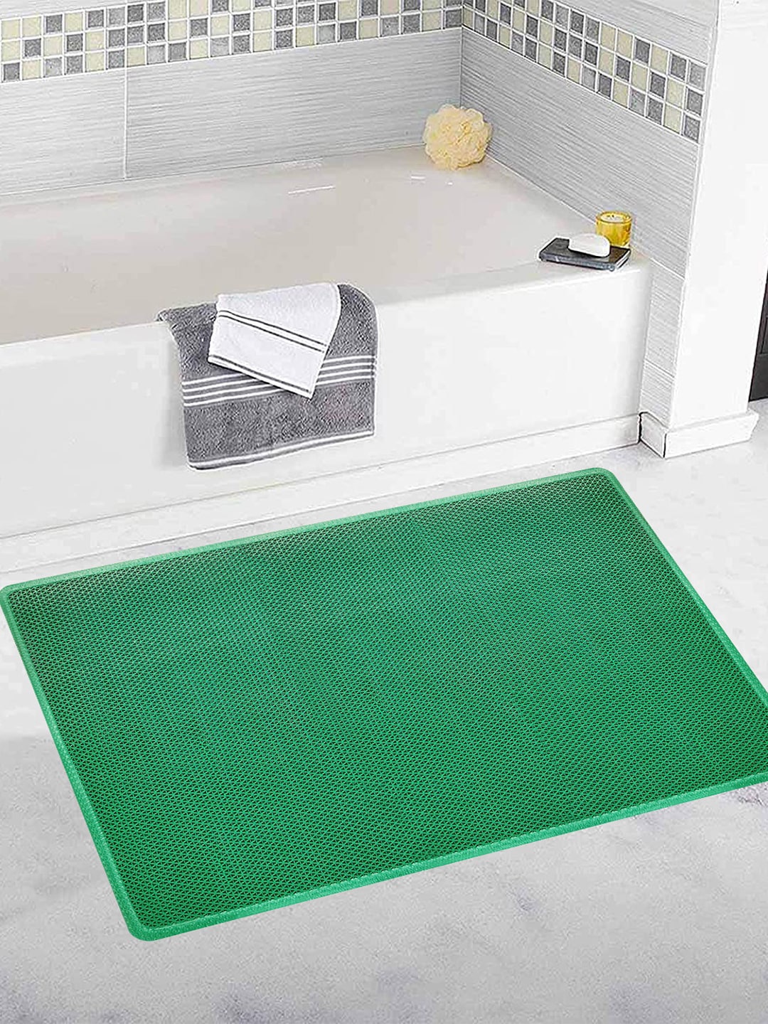 

LIfeKrafts Green Textured Floor Mat