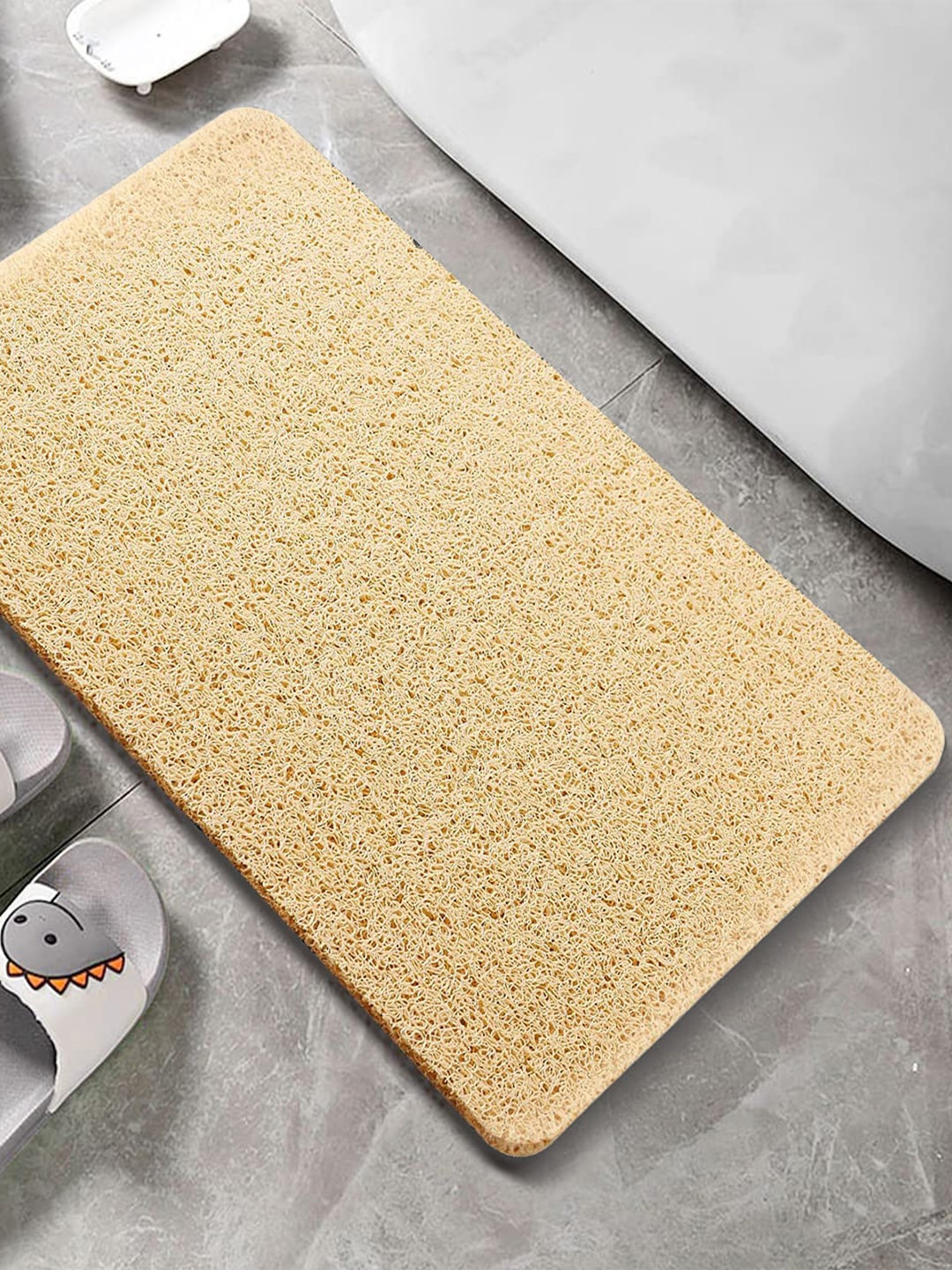 

LIfeKrafts Beige Textured Floor Mat