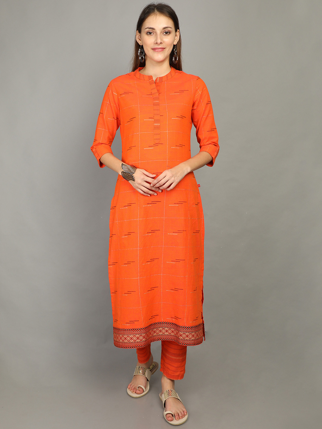 

Marcia Women Orange Kurta with Trousers