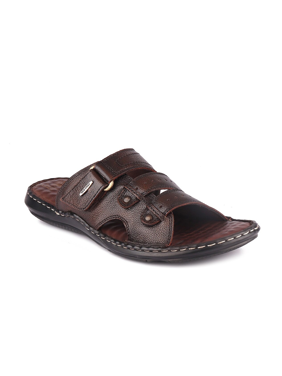 

Red Chief Men Brown Leather Comfort Sandals