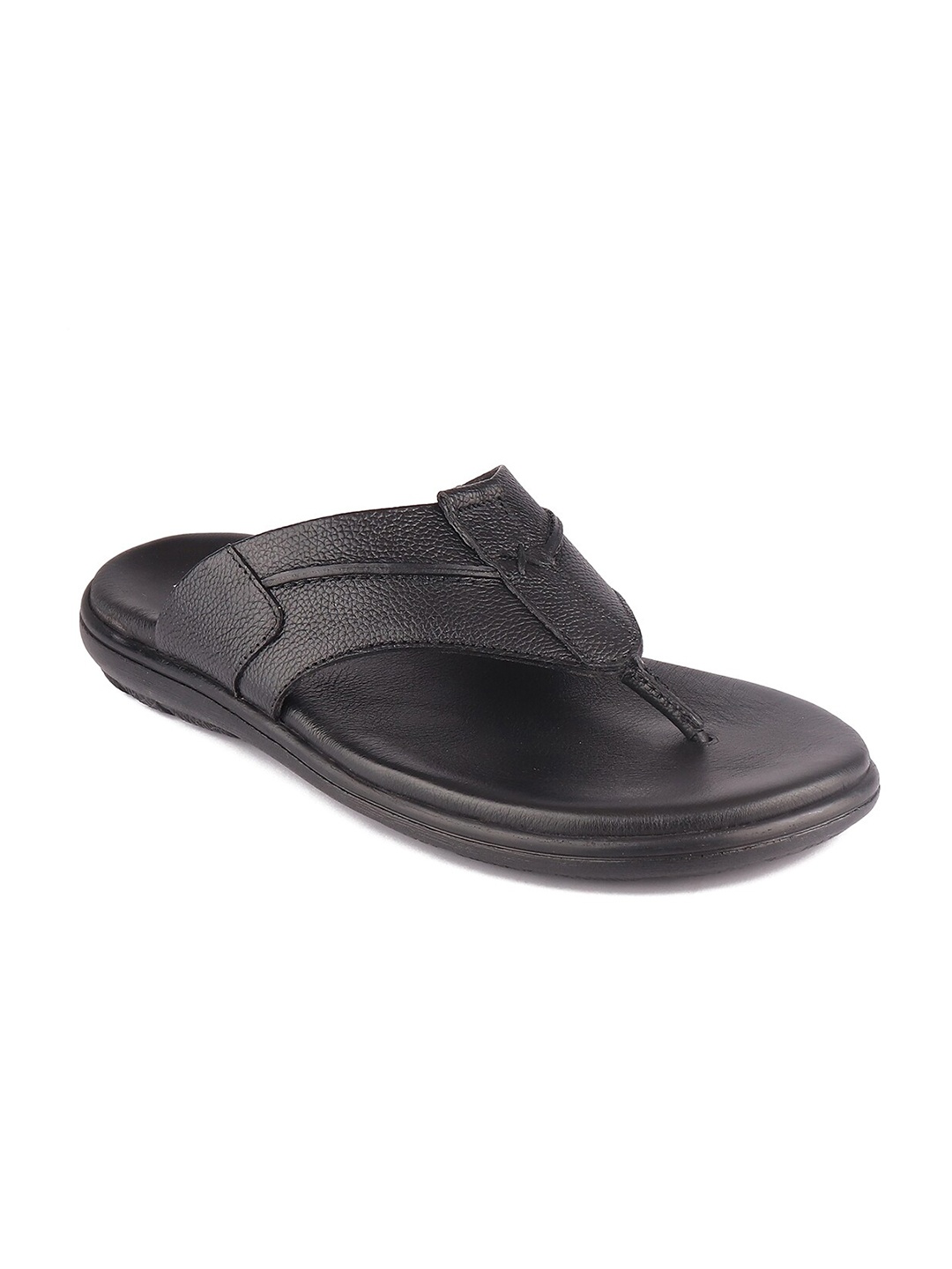 

Red Chief Men Black Leather Comfort Sandals