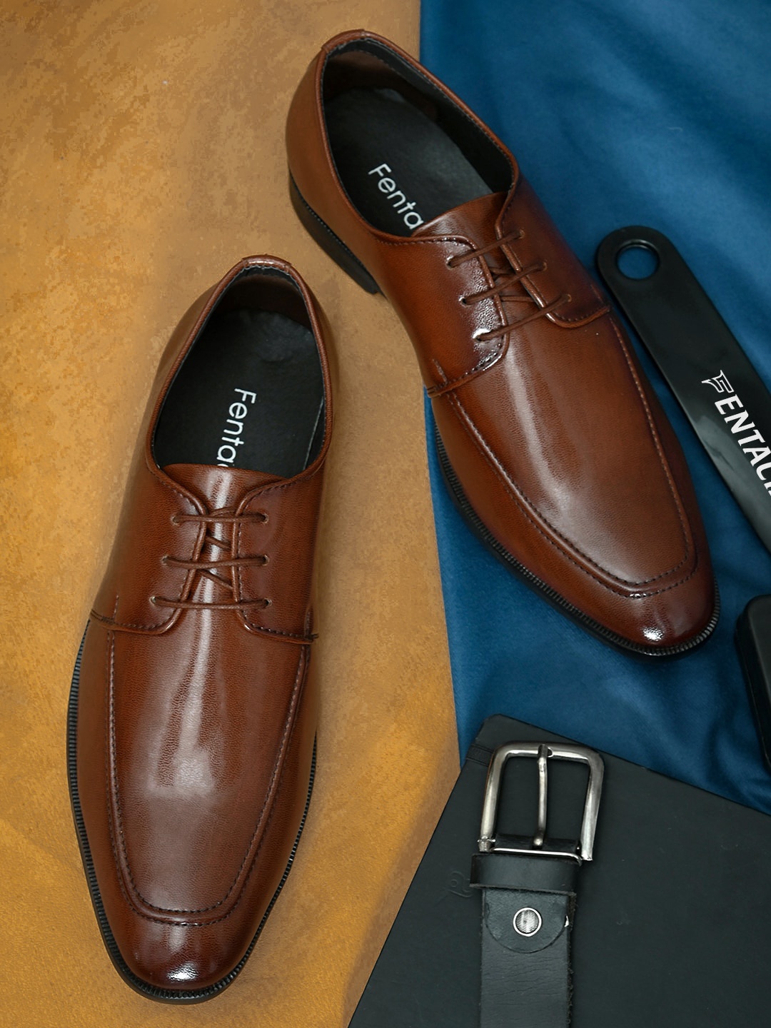 

Fentacia Men Tan Brown Solid Formal Derbys