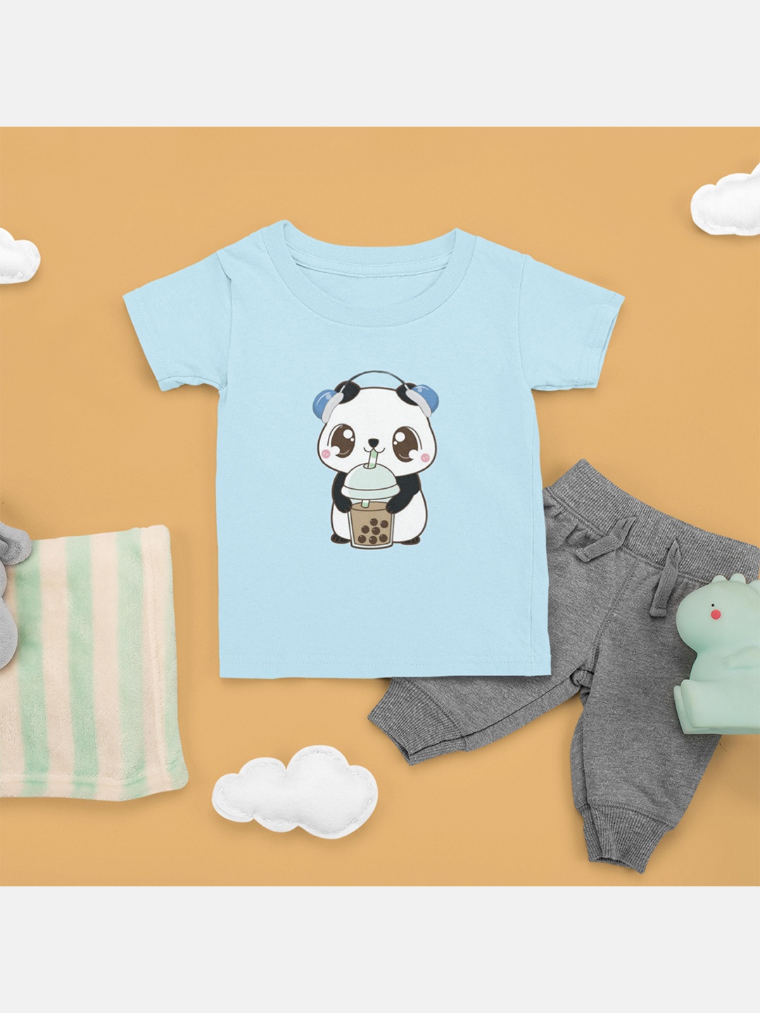 

MA Baby Kids Blue Printed Pure Cotton Bio Finish T-shirt